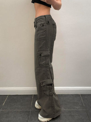Button Low Waist Women's Denim Pants ALODIA STORE
