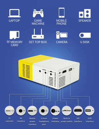 Portable 1080P Home Theater Projector ALODIA STORE