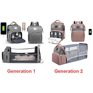 Folding Mommy Bag Portable Folding Crib Bed Large-capacity Baby Backpack Female Mommy Outting Bag Mummy Bag ALODIA STORE